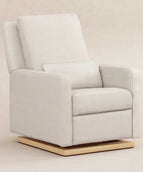 Ivory Boucle with Light Wood Base