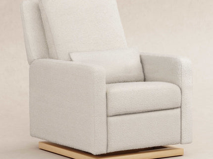 M23085WBLB,Babyletto,Sigi Glider Recliner w/ Electronic Control and USB in Ivory Boucle w/Light Wood Base