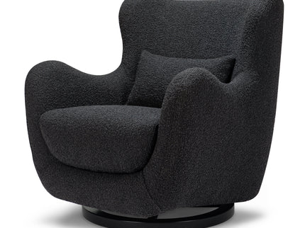M24187BKBBB,Nursery Works,Solstice Swivel Glider in Black Boucle w/Black Wood Base