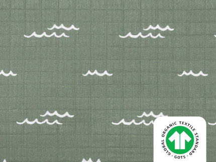 T27133,Babyletto,Ocean Waves Muslin All-Stages Midi Crib Sheet in GOTS Certified Organic Cotton