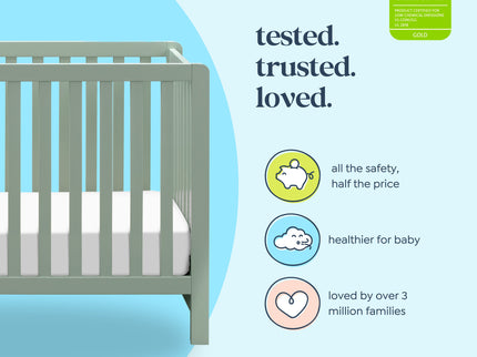 F11901LS,Carter's,Colby 4-in-1 Low-profile Convertible Crib in Light Sage