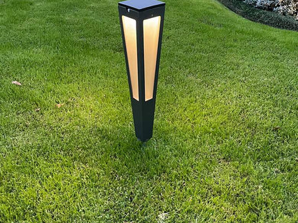 Lanai 20" High Space Gray Aluminum LED Solar Torch Light