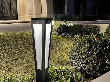 Lanai 20" High Space Gray Aluminum LED Solar Torch Light
