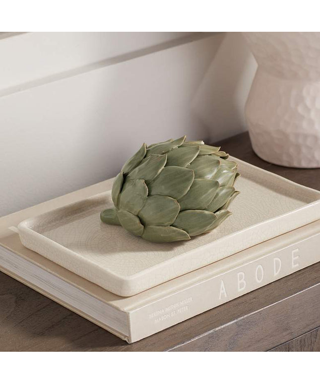 Layered 5" Wide Matte Green Decorative Artichoke Sculpture