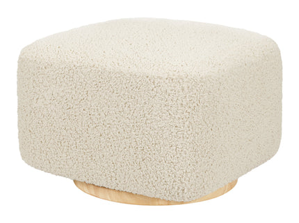 M26385ATLB,Babyletto,Kiwi Gliding Ottoman in Almond Teddy Loop w/ Light Wood Base