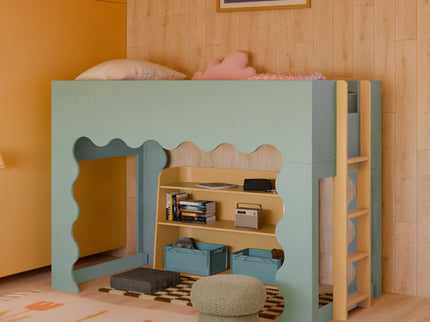 M31585LT,Babyletto Kids,Mini Mushroom Pouf in Latte Teddy Loop