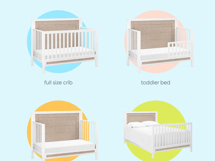 F23201WCWD,Carter's,Radley 4-in-1 Convertible Crib in White & Coastwood
