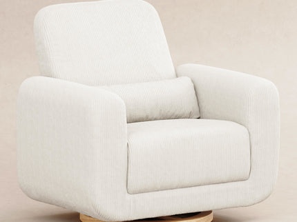 M10287YCLB,Babyletto,Tuba Glider in Ivory Corduroy with Light Wood Base