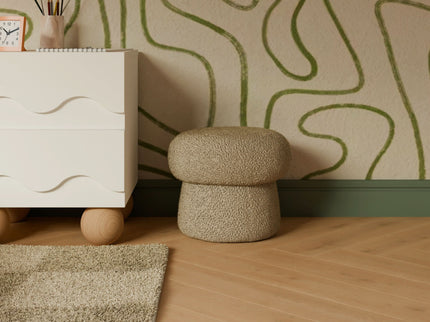 M31585LT,Babyletto Kids,Mini Mushroom Pouf in Latte Teddy Loop