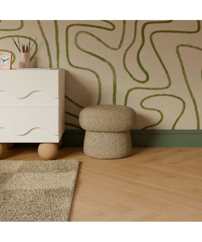 M31585LT,Babyletto Kids,Mini Mushroom Pouf in Latte Teddy Loop