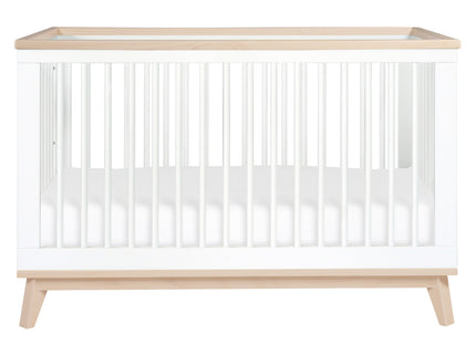 M5801WNX,Babyletto,Scoot 3-in-1 Convertible Crib w/ToddlerBedConversion Kit in White/WashedNatural