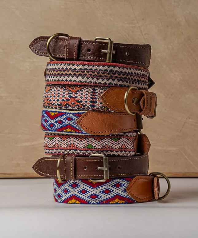 Moroccan Kilim Dog Leash and Collar