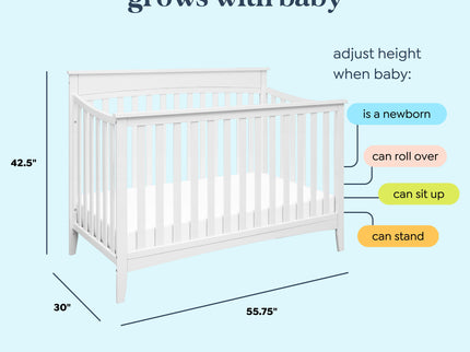 M9301W,DaVinci,Grove 4-in-1 Convertible Crib In White Finish