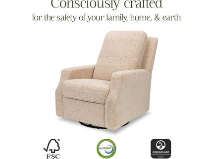 M22287CSG,Namesake,Crewe Recliner and Swivel Glider in Chai Shearling