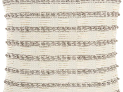 Life Styles Gray Lines and Dots 18" Square Throw Pillow