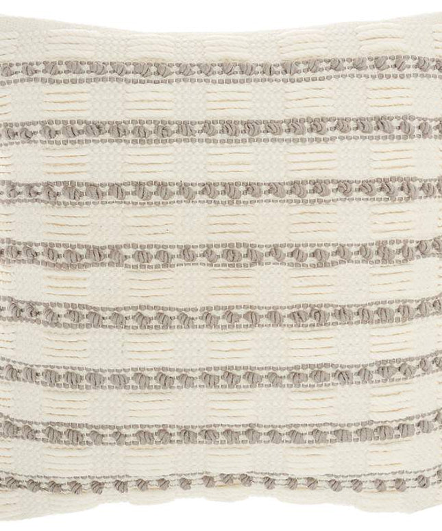 Life Styles Gray Lines and Dots 18" Square Throw Pillow