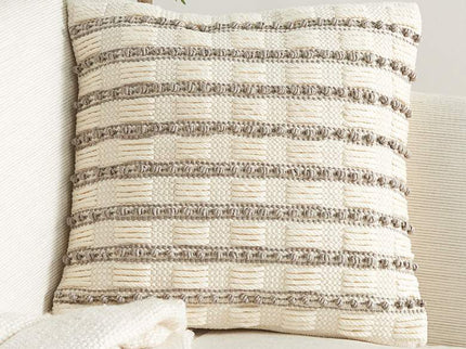 Life Styles Gray Lines and Dots 18" Square Throw Pillow