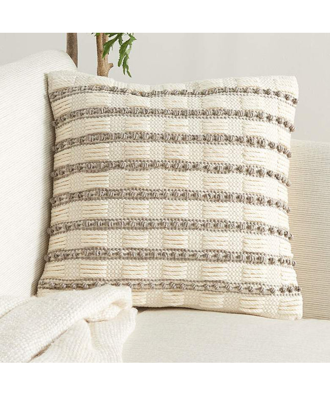 Life Styles Gray Lines and Dots 18" Square Throw Pillow