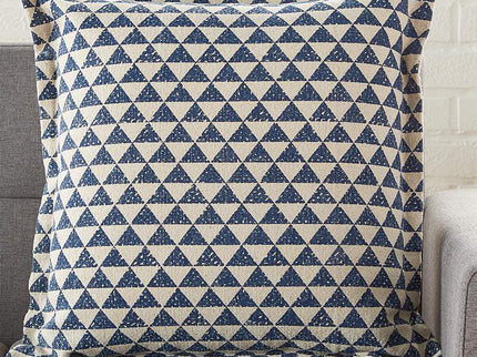 Life Styles Indigo Triangles 20" Square Throw Pillow