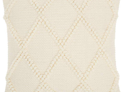 Life Styles Ivory Diamond Lattice 18" Square Throw Pillow
