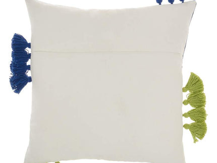Life Styles Lime Blue Lines 18" Square Throw Pillow