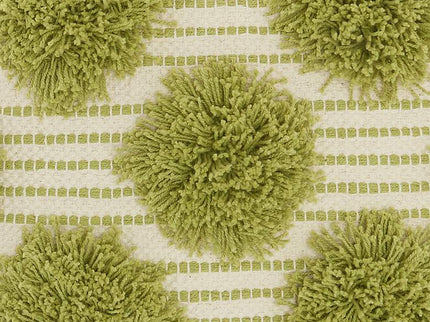 Life Styles Lime Tufted Pom Poms 18" Square Throw Pillow
