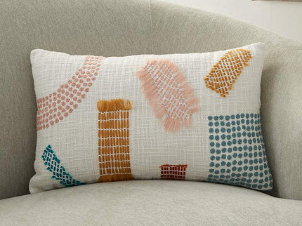 Life Styles Multi-Color Woven Patches 20" x 12" Throw Pillow