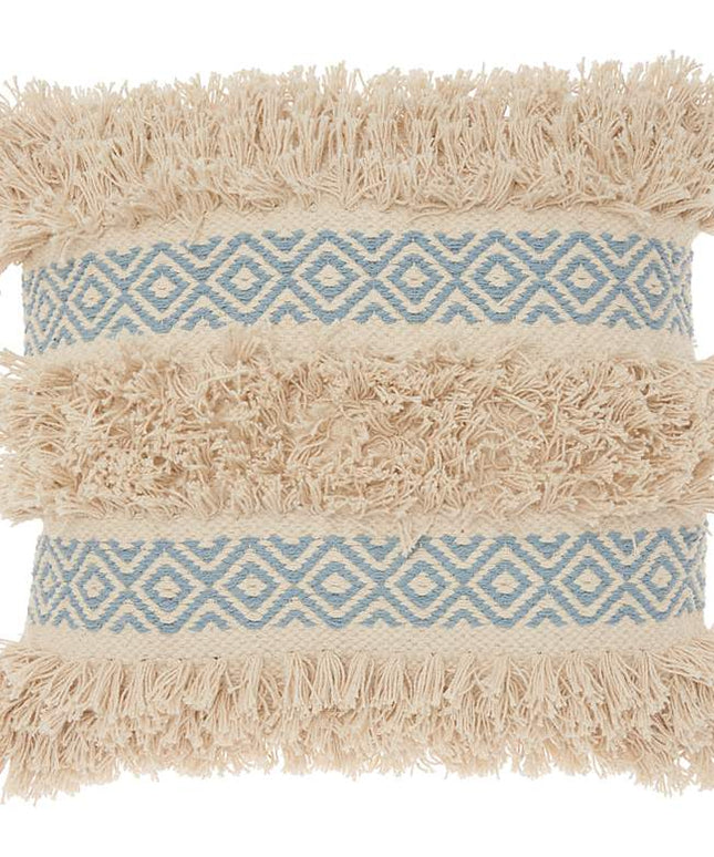 Life Styles Ocean Brown Diamond 18" Square Throw Pillow