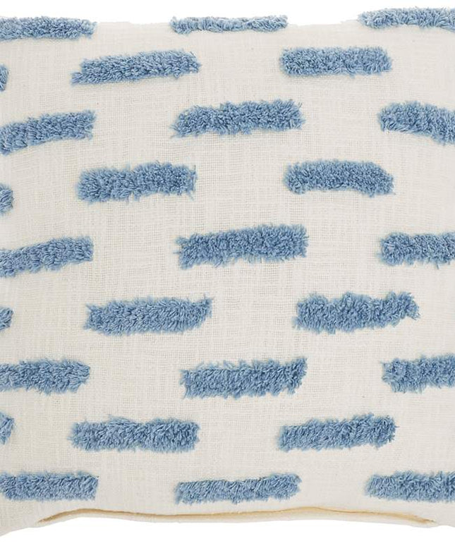 Life Styles Ocean Tufted Lines 18" Square Throw Pillow