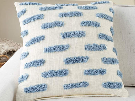 Life Styles Ocean Tufted Lines 18" Square Throw Pillow