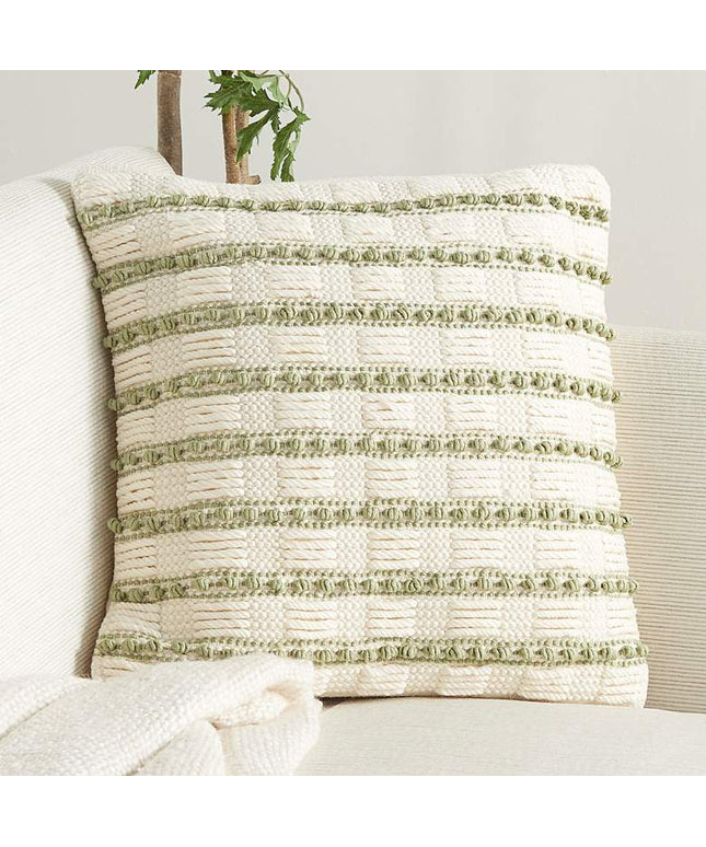 Life Styles Sage Lines and Dots 18" Square Throw Pillow