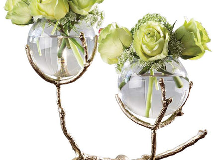 Limber Brass 12" Wide Twig 2-Vase Holder