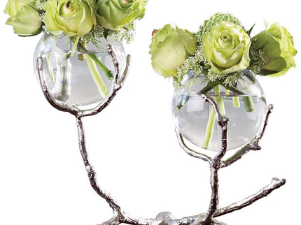 Limber Nickel 12" Wide Twig 2-Vase Holder