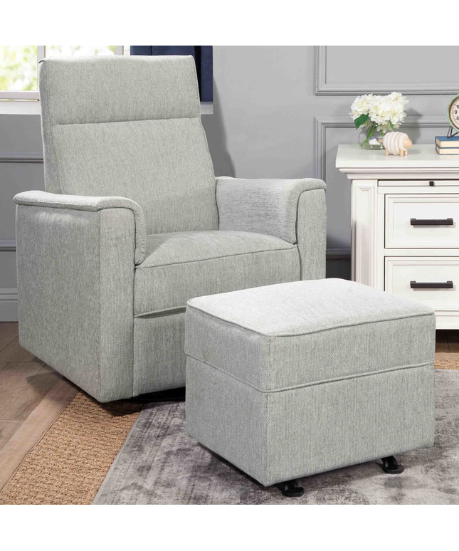 M17285FWLG,Namesake,Willa/Alden Gliding Ottoman in Feathered Grey Weave