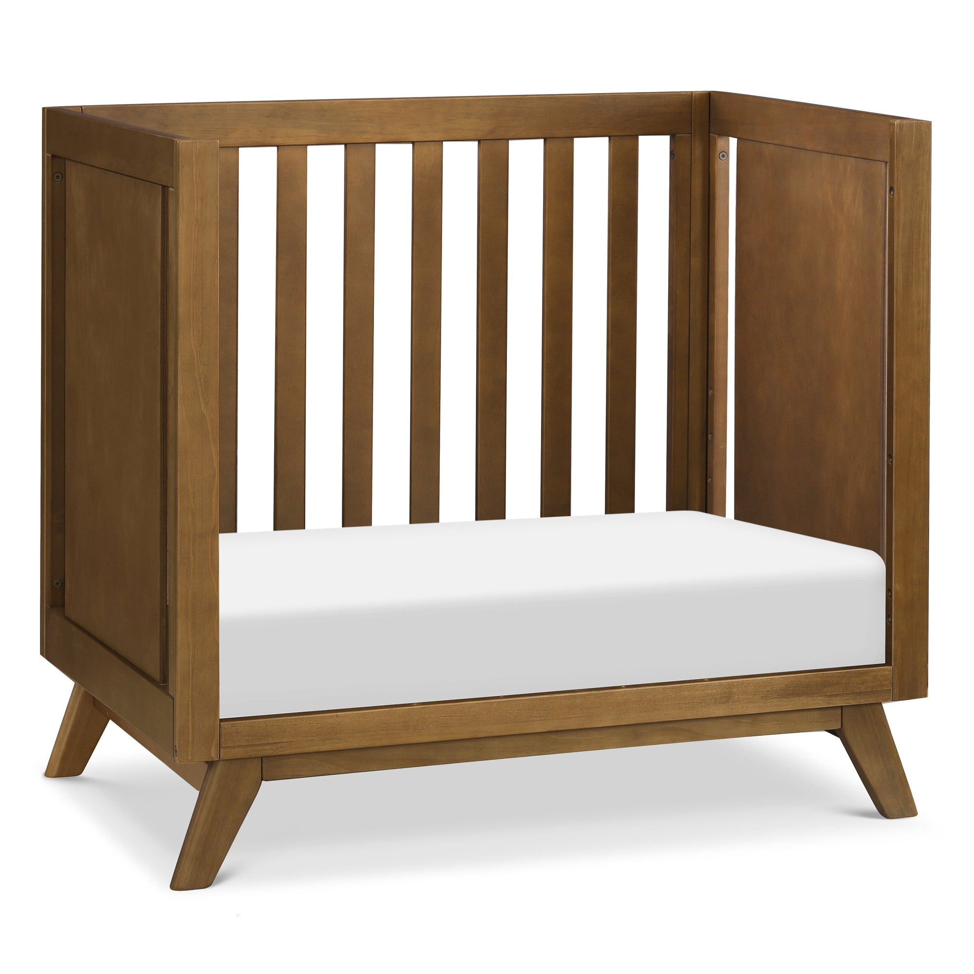 M22598L,DaVinci,Otto 3-in-1 Convertible Mini Crib with 4 Mattress in Walnut