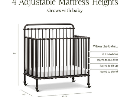 M15398UR,Namesake,Winston 4-in-1 Convertible Mini Crib in Vintage Iron