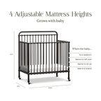 M15398UR,Namesake,Winston 4-in-1 Convertible Mini Crib in Vintage Iron