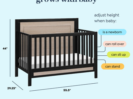 F23201ECWD,Carter's,Radley 4-in-1 Convertible Crib in Ebony & Coastwood