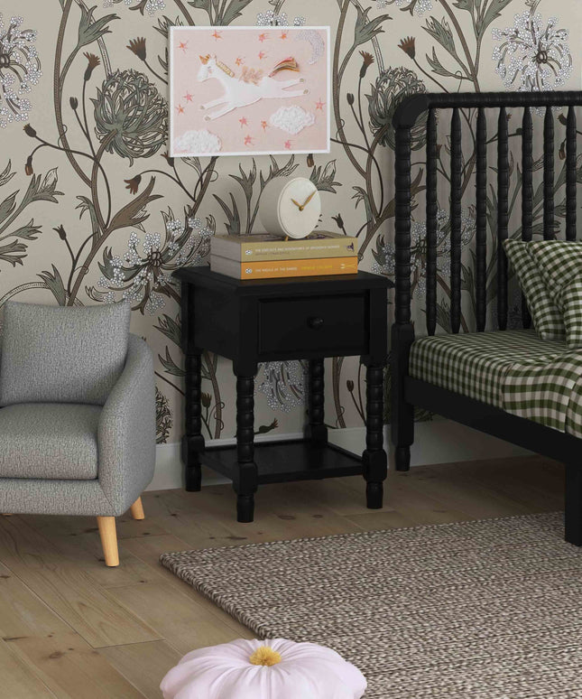 M7360E,DaVinci,Jenny Lind Spindle Nightstand in Ebony