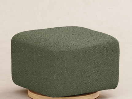 M26385OBLB,Babyletto,Kiwi Gliding Ottoman in Olive Boucle w/ Light Wood Base