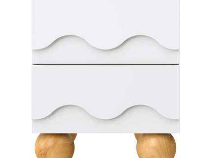 M31160WHY,Babyletto Kids,Lido Wave Nightstand in White and Honey