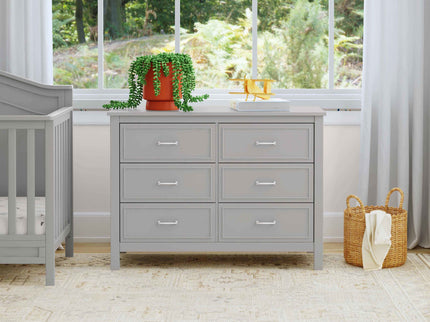 M12826G,DaVinci,Charlie 6-Drawer Double Dresser in Grey