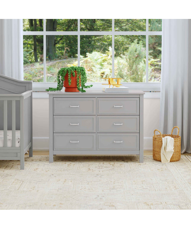 M12826G,DaVinci,Charlie 6-Drawer Double Dresser in Grey