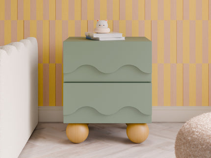 M31160LSHY,Babyletto Kids,Lido Wave Nightstand in Light Sage and Honey