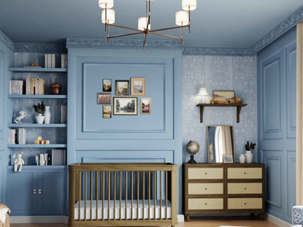 M23701NLBC,Namesake,Marin with Cane 3-in-1 Convertible Crib in Natural Walnut and Blonde Cane