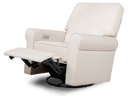 B17787PNET,Monogram by Namesake,Monroe Pillowback Power Recliner in Performance Natural Eco-Twill