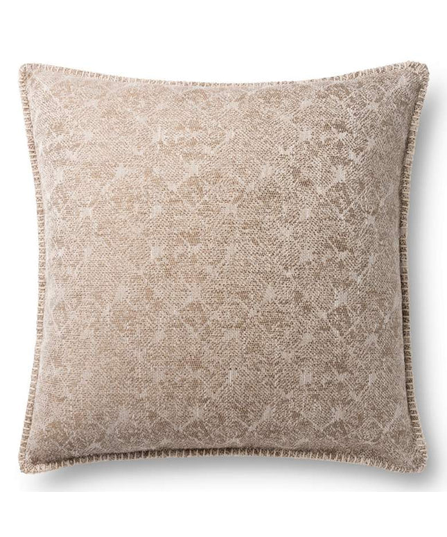 Loloi Beige Jacquard Abstract 22" Square Throw Pillow
