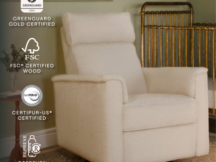 M17186PWB,Namesake,Willa Plus Power Glider Recliner w/ Power Headrest in Performance Ivory Boucle