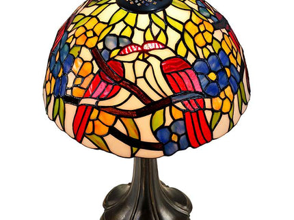 Lovebirds Floral 19" High Antique Bronze Accent Table Lamp