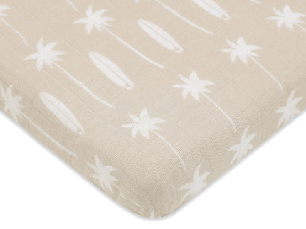 T27033,Babyletto,Beach Bum Muslin All-Stages Midi Crib Sheet in GOTS Certified Organic Cotton